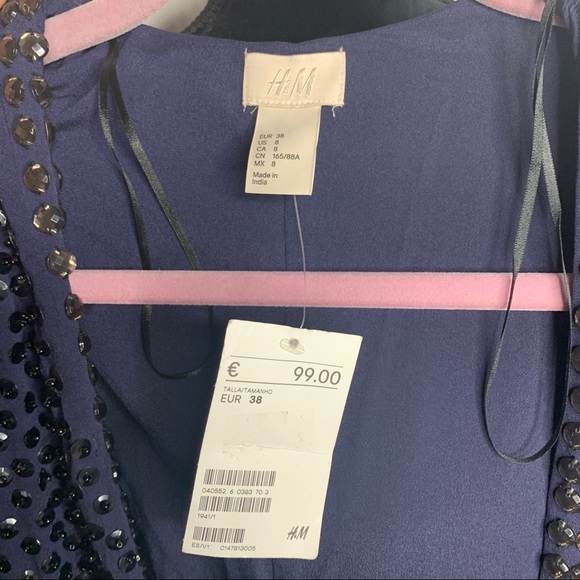 Gorgeous sequinned and jewelled blue swing jacket - Picture 7 of 8